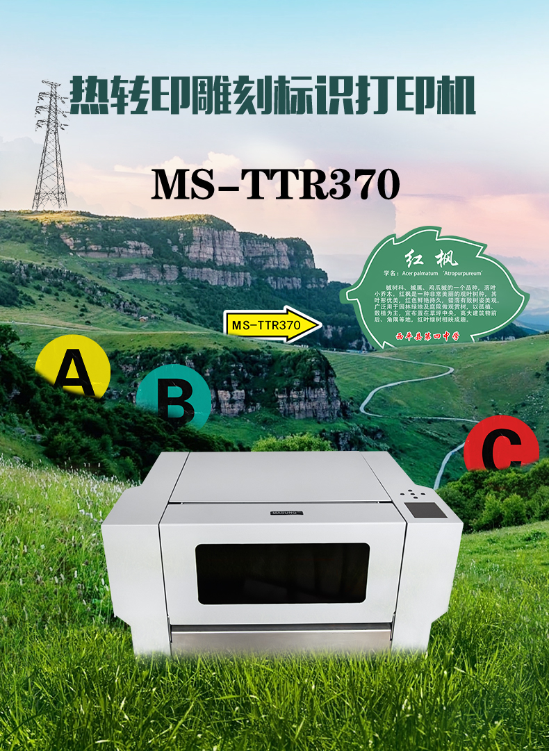 MS-TTR370標識標簽熱轉(zhuǎn)印雕刻打印機